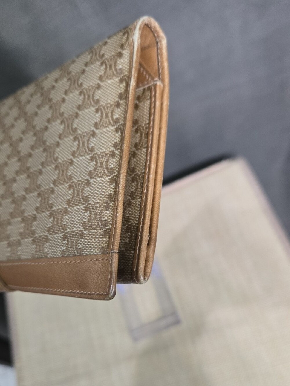 Celine Beige Tan Monogram Continental Wallet - Picture 4 of 11